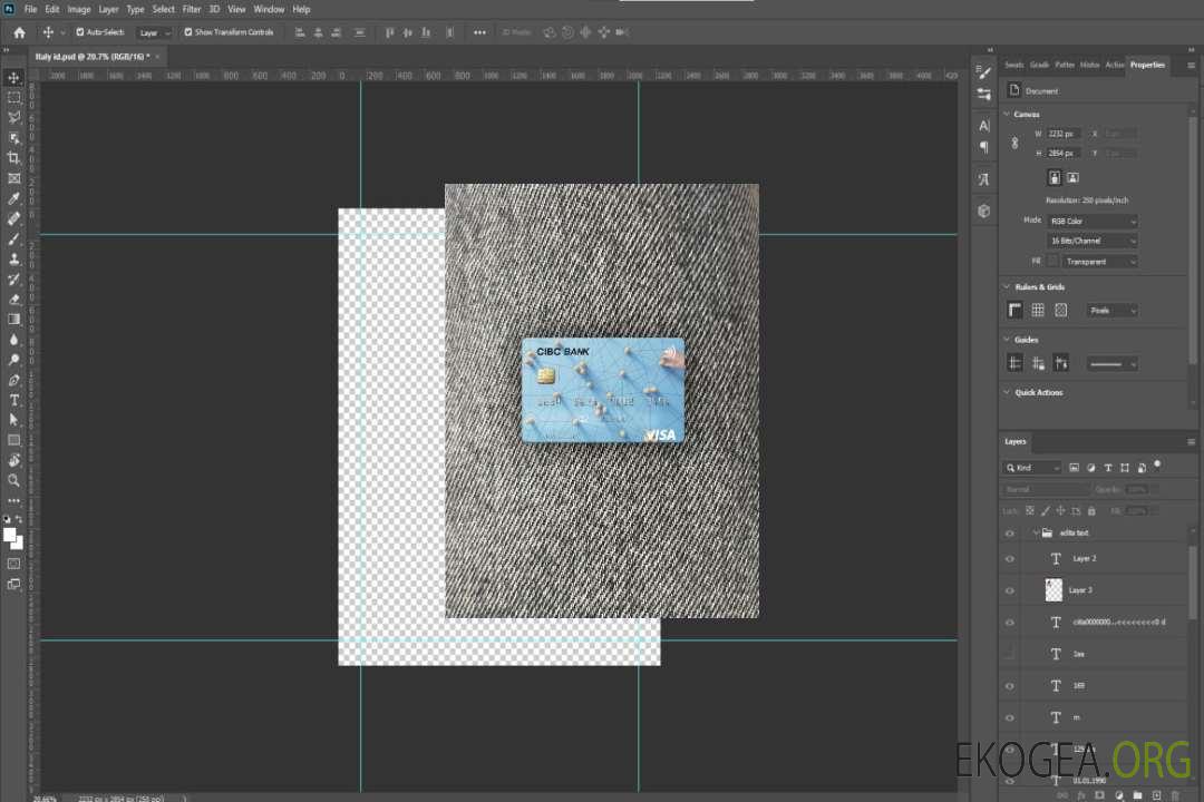 USA CIBC Bank Visa Card photolook recto template